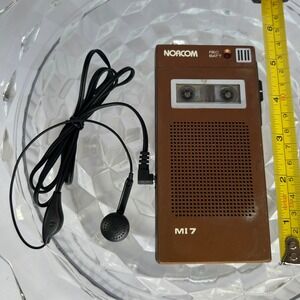 Vintage Norcom MI‎ 7 Brown Portable Cassette Recorder Player Dictaphone